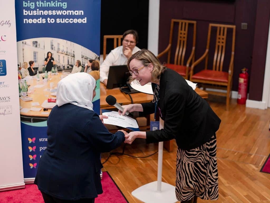 Judith Higson, Head of Family Law at Scullion LAW, presenting the Equality, Diversity, and Inclusion Award at the Women’s Business Club Conference 2024.