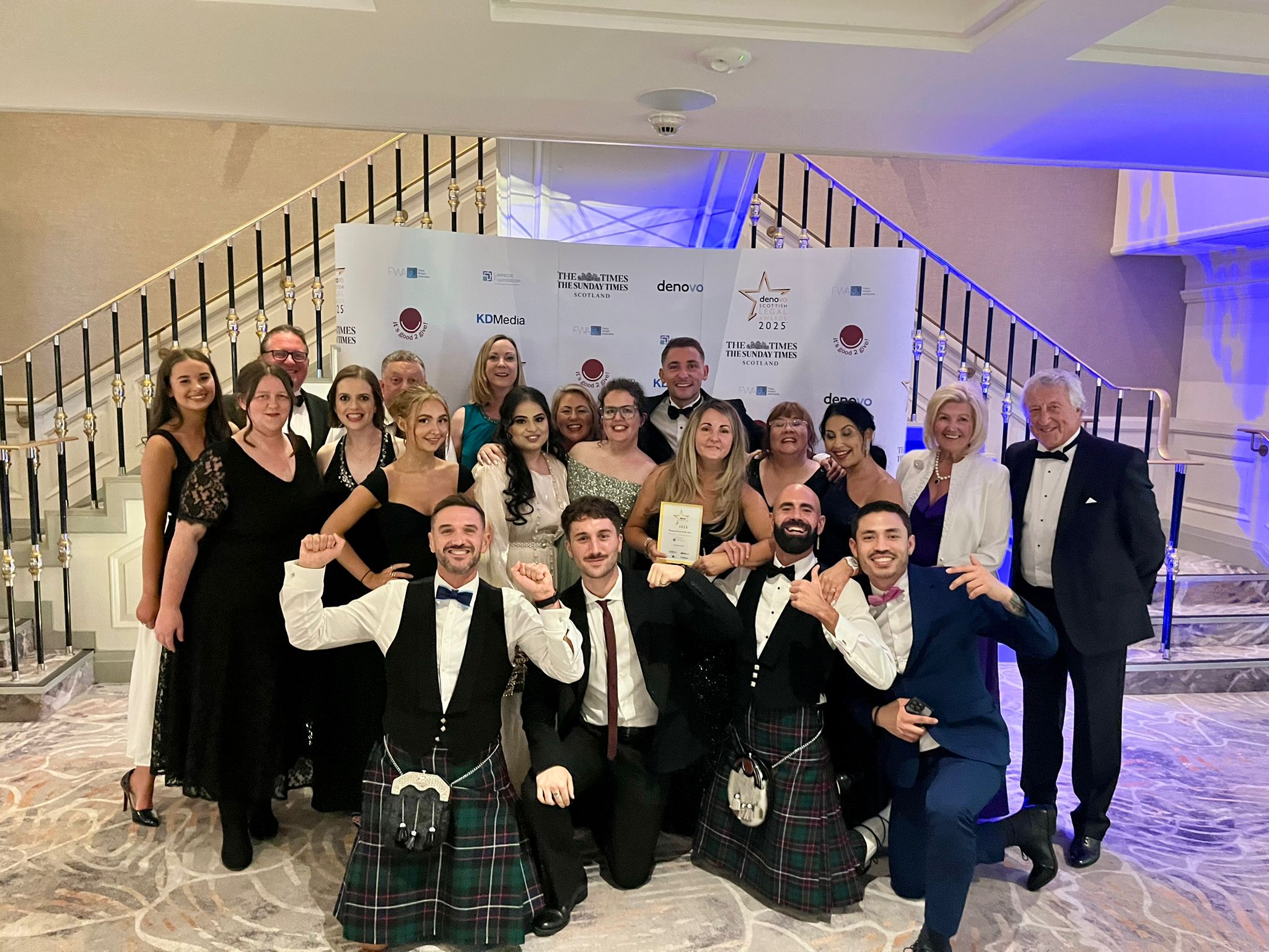 Scullion LAW team celebrate at the Scottish Legal Awards